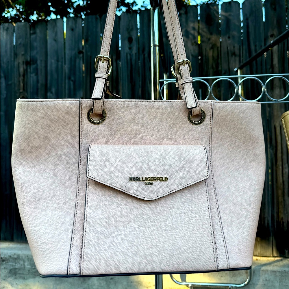 Karl Lagerfeld Paris cream large totebag